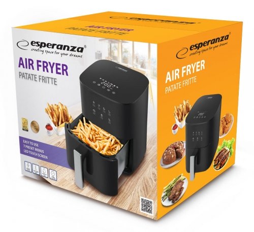 EAN 5901299965511 - Esperanza EKA002 freidora Sencillo 3,5 L Independiente 1350 W Freidora de aire caliente Negro imagen 5