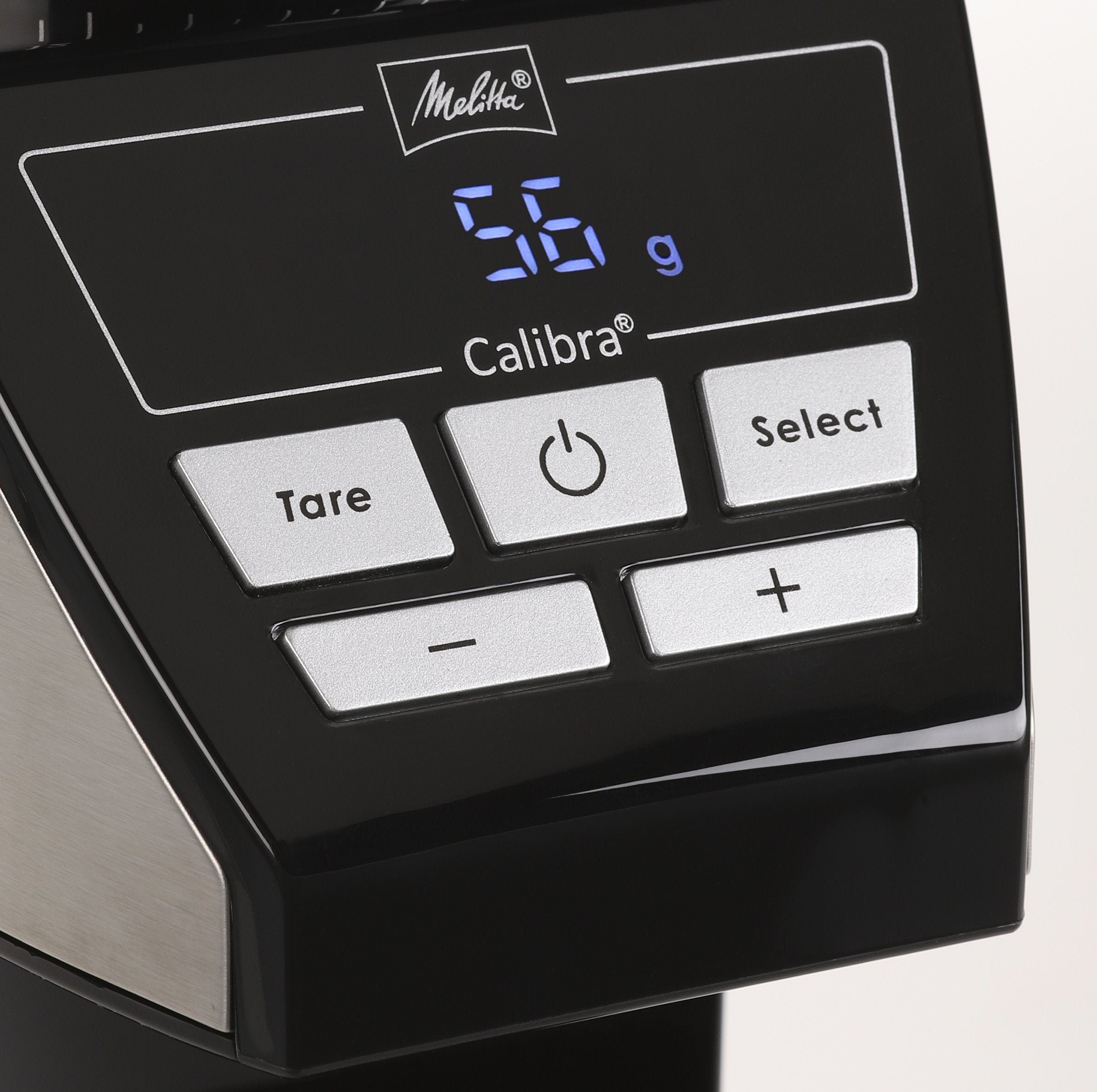 Molinillo De Café Melitta Calibra 1027-01 Eléctrico Cónico Con 39 Ajustes De Molienda, Apto Para Distintas Cafeteras, Moledor De Café Con Báscula Digital Y Pantalla Lcd, 200?G, Negro