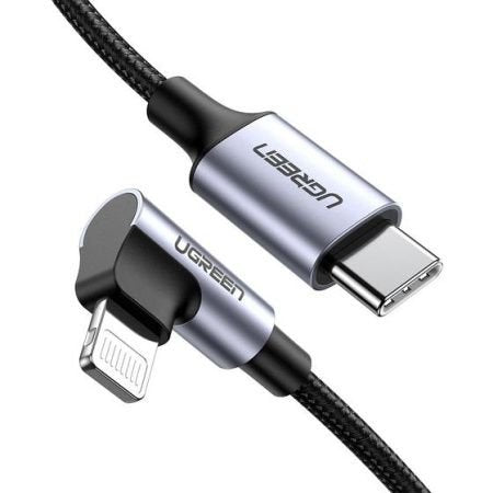Cable De Carga Datos Usb C Macho A Apple Lightning 1,50m Mfi 90º