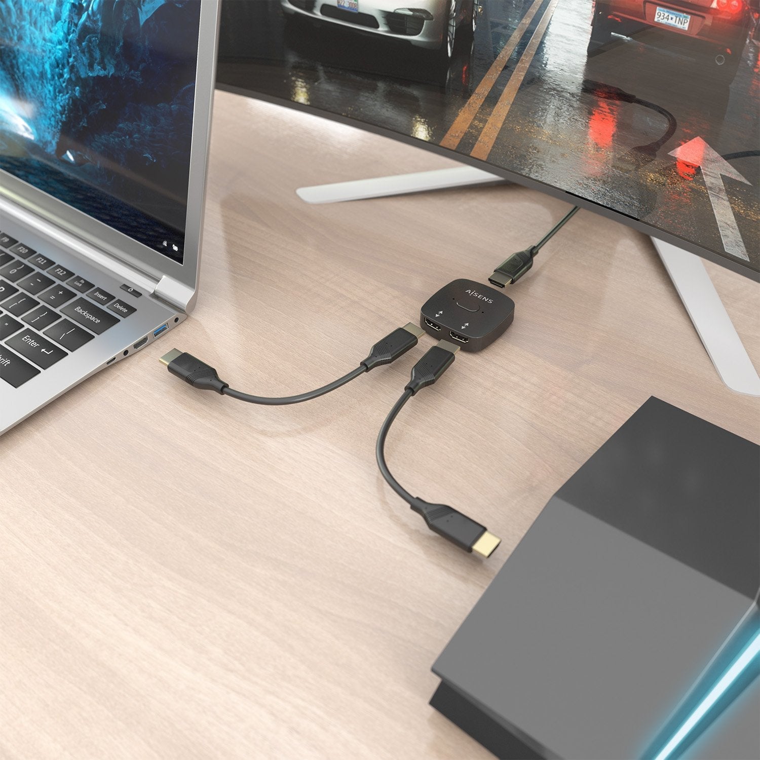 Aisens Hdmi Conmutador Switch 4k@60hz 2x1, Negro