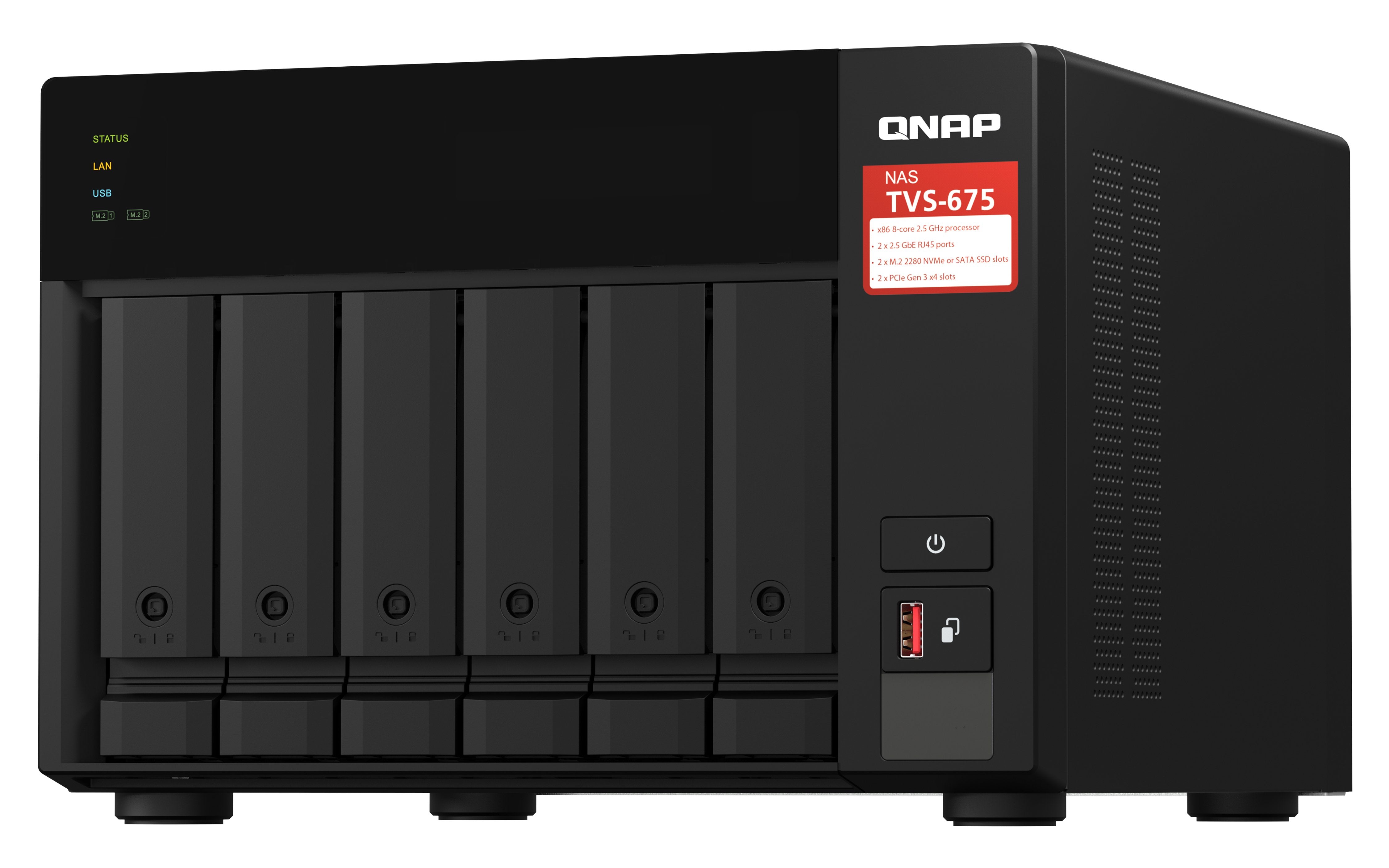 EAN 4713213519387 - QNAP TVS-675 NAS Torre ZhaoXin KaiXian KX-6000 KX-U6580 8 GB DDR4 0 TB QuTS hero Negro imagen 4