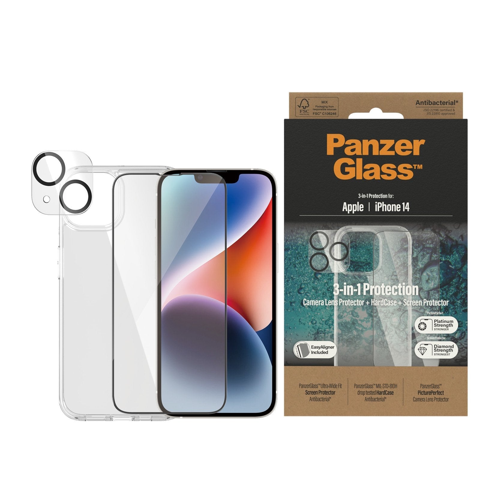 EAN 5711724204012 - PanzerGlass ® 3-in-1 Bundle iPhone 14 Protector de pantalla Apple 1 pieza(s) imagen 2