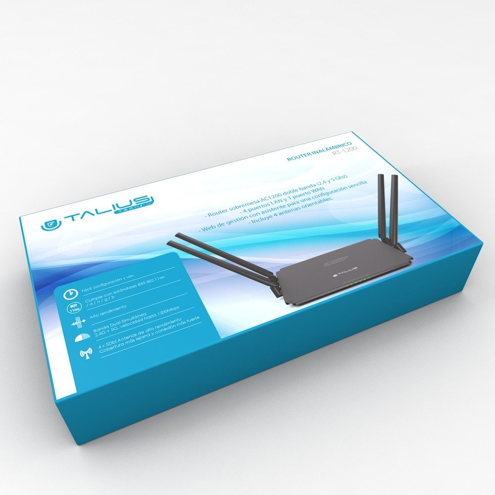 Talius Router Wireless Ac 1200m 4 Puertos Rt1200