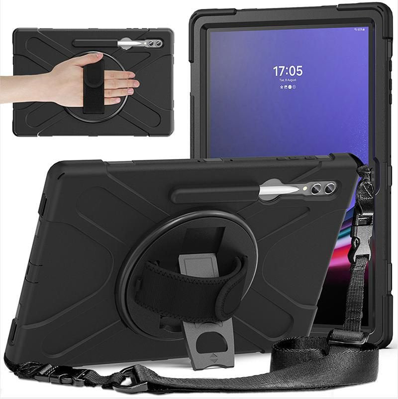 Austin Defender Case Samsung - Galaxy Tab S9 Ultra/S8 Ultra - With Hand Strap And Shoulder Strap. Black - Warranty: 24m