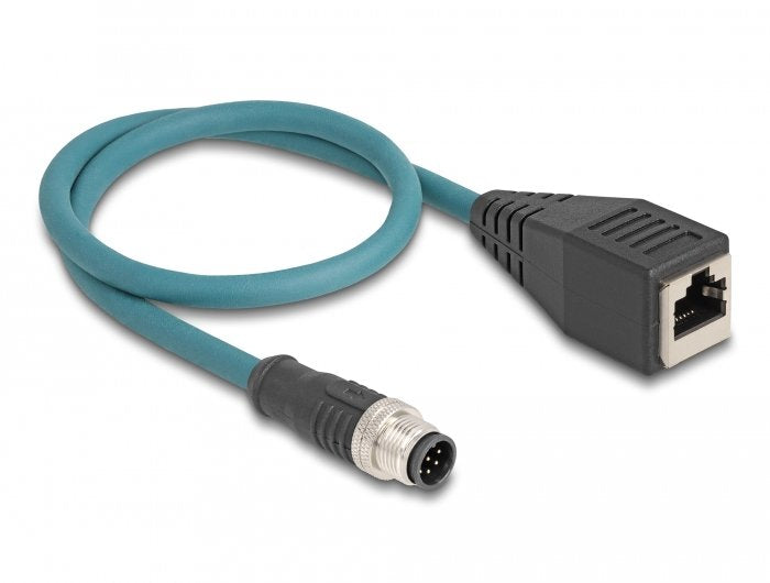 Delock Cable De Red M12 A-Kodiert 8 Pin Macho A Rj45 Hembra 50 Cm