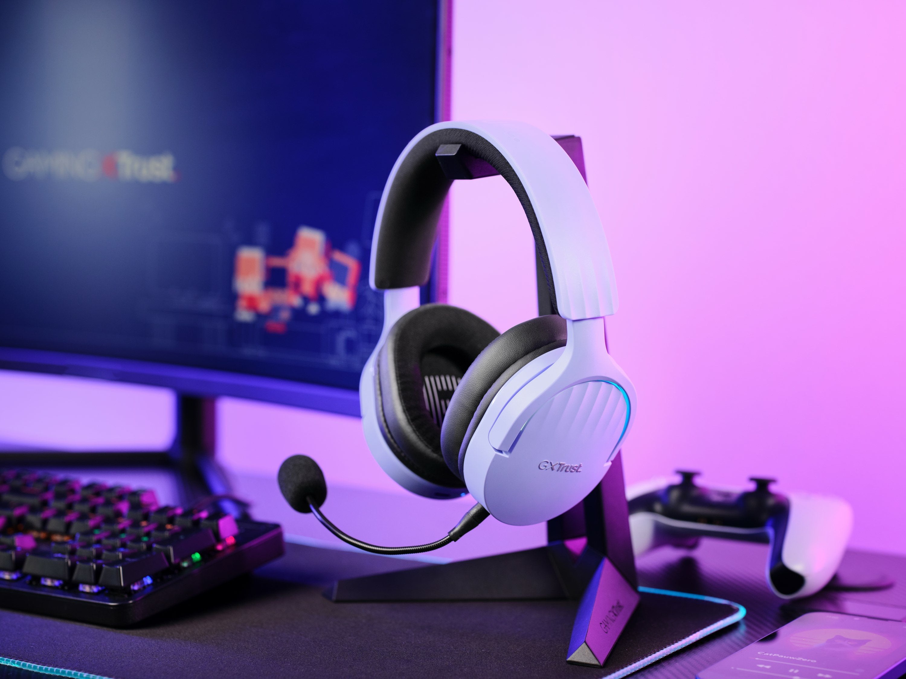EAN 8713439253054 - Trust GXT 491P FAYZO Auriculares Inalámbrico y alámbrico Diadema Juego USB tipo A Bluetooth Negro, Púrpur imagen 12