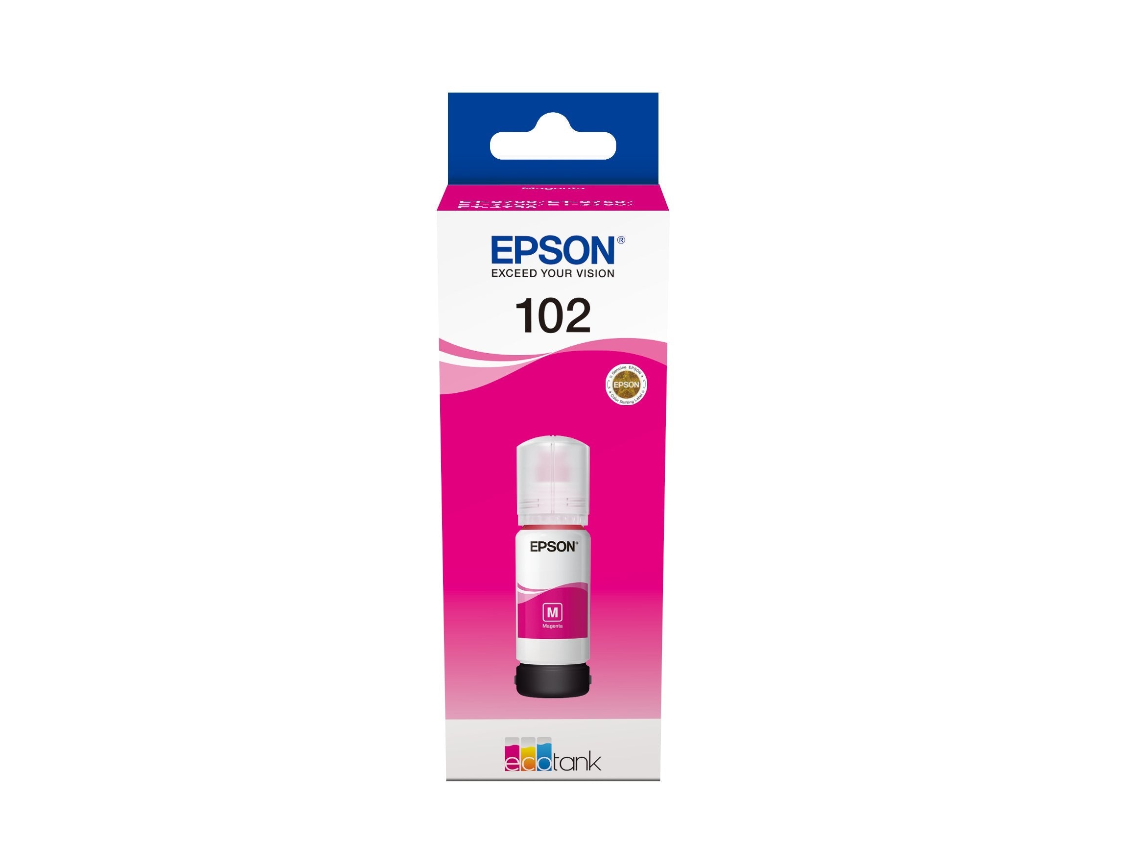 Epson Botella De Tinta Magenta 102 Ecotank,Contenido 70 Ml,Compatibilidad Segun Caracteristicas