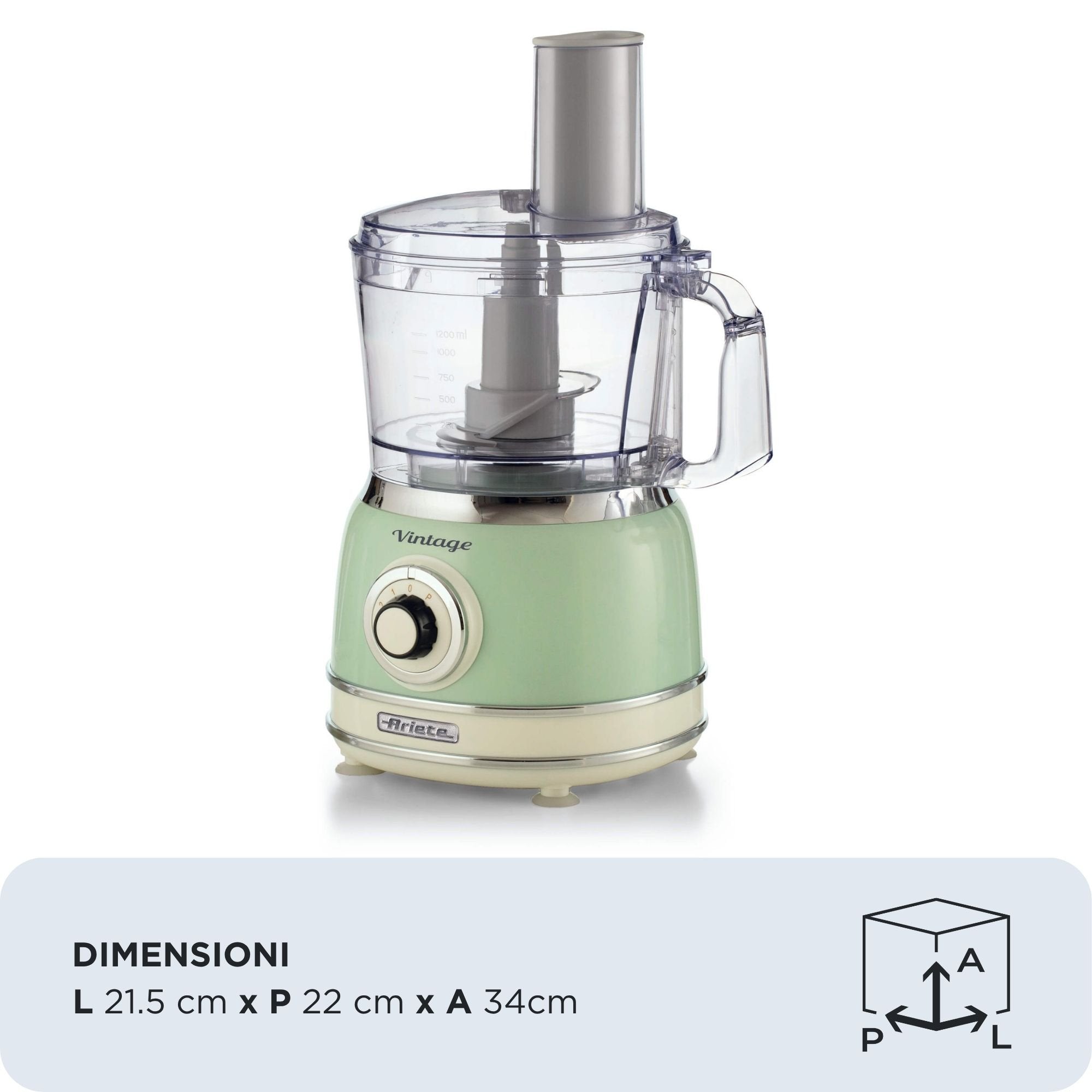 EAN 8003705124349 - Ariete Vintage Line 1781/04 robot de cocina 1000 W 2,1 L Verde imagen 2