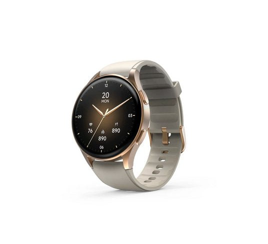 Hama Smartwatch 8900, Gps, Amoled 1.3, Zlota Koperta, Bezowy Pasek Silikonowy