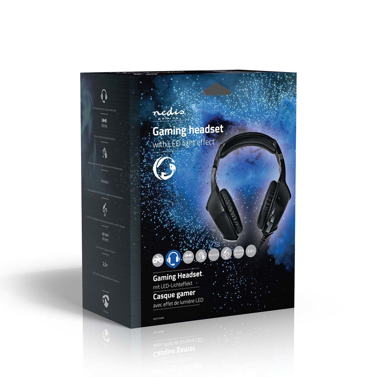 Nedis Auriculares Gaming Supraaural Stereousb Type-A / 2x 3.5 Mm/ Micrfono 2.20 M Led