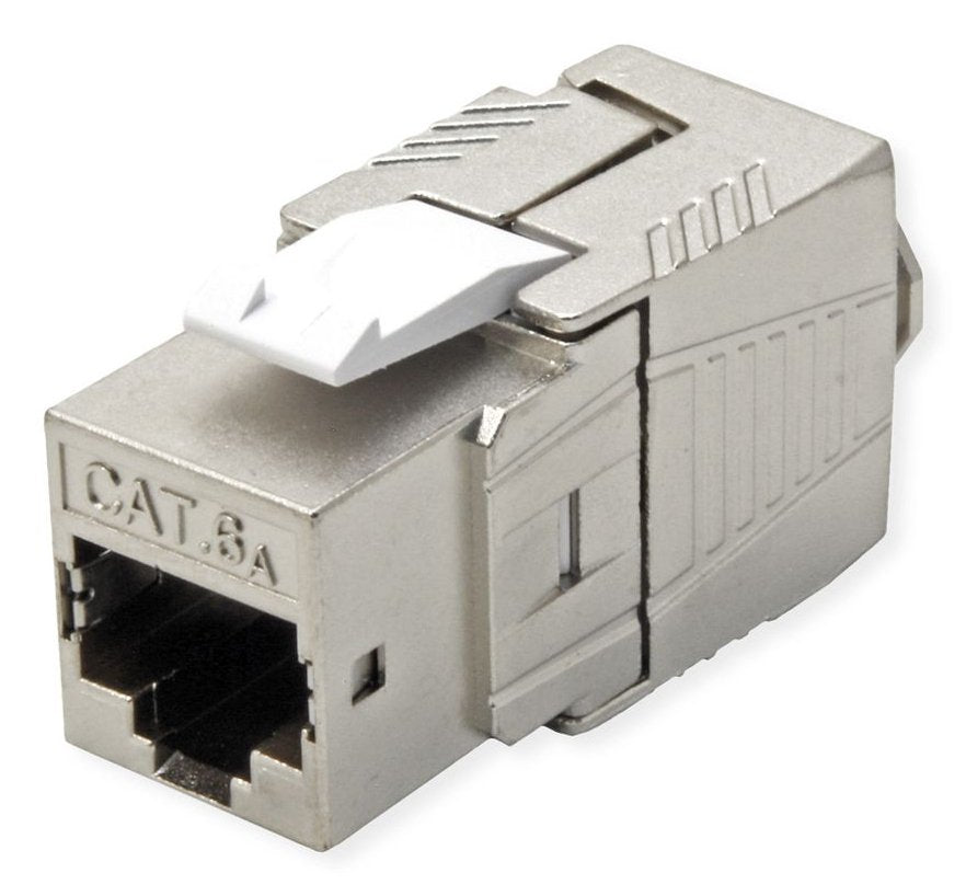 Roline Cat.6a (Class Ea) Keystone, Rj-45, Geschirmt, Werkzeuglos, Ghmt, Silberfarben