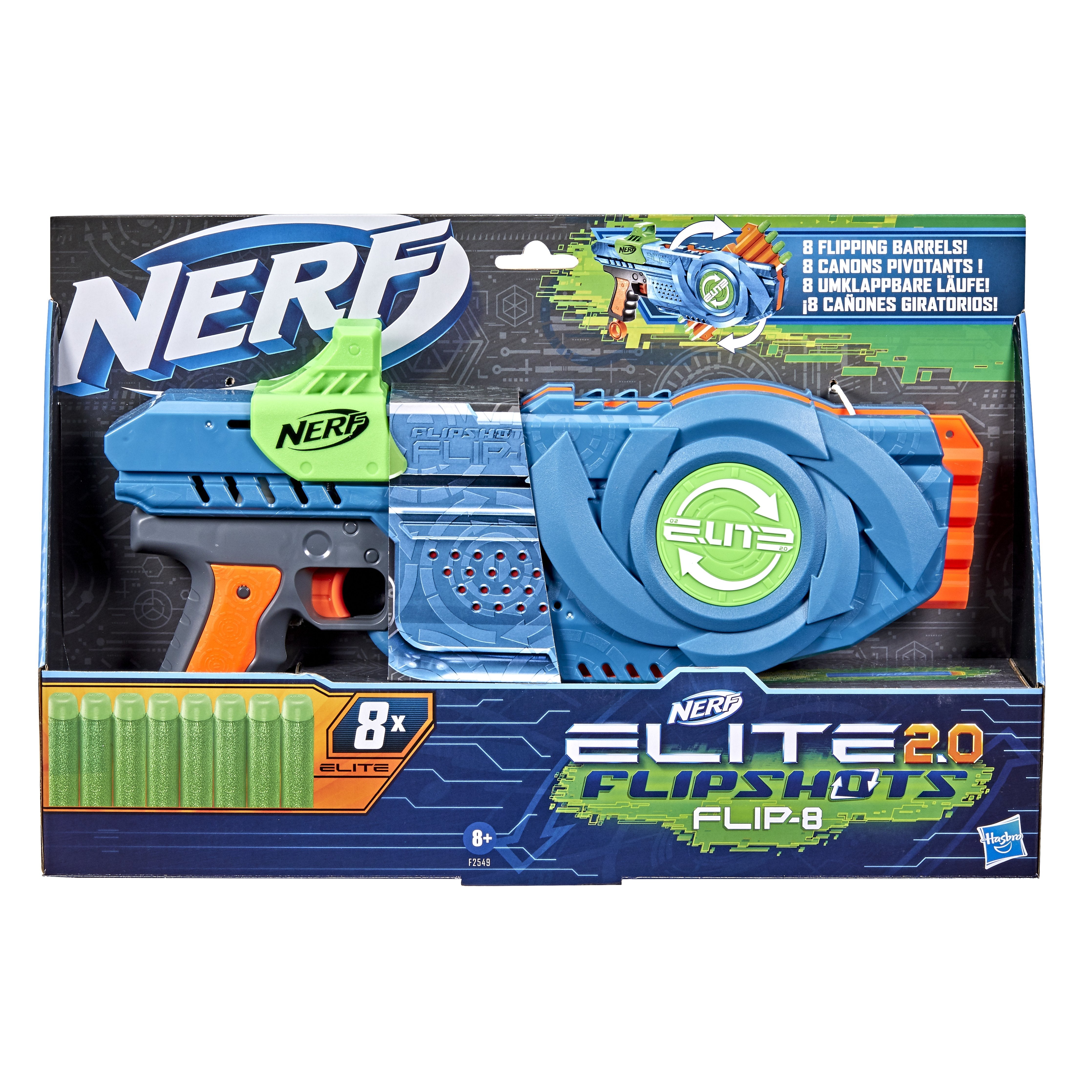 Hasbro Nerf Elite 2.0 Flipshots Flip-8, Pistola Nerf F2549eu4