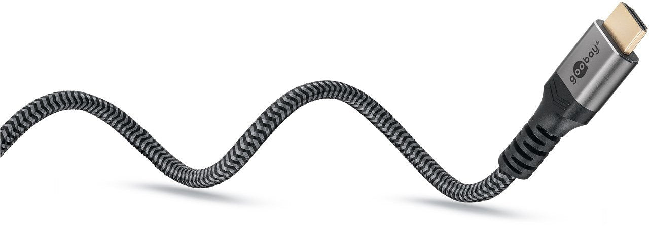 Cable Hdmi A-A 1,00 Metros Cable Premium Flexible Con Conectores Delgados De Metal, Protección Contra Dobleces Y Cable Textil D