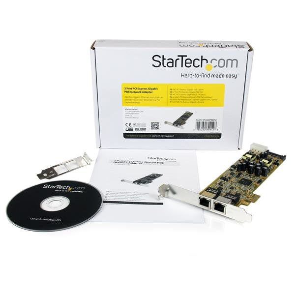 Startech Tarjeta De Red Poe/Pse Pci Express Gigabit Ethernet Con 2 Puertos Rj45â St2000pexpse