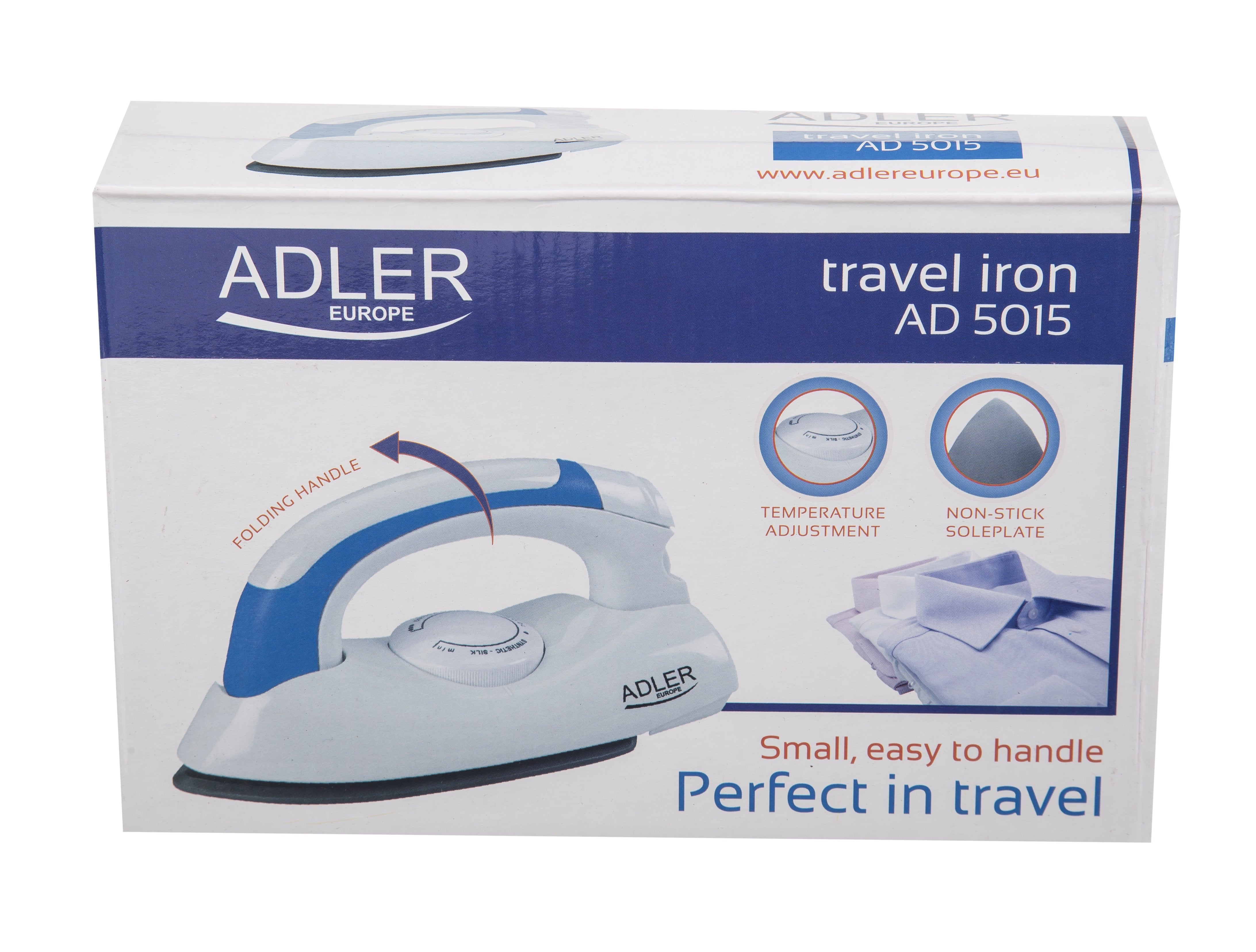 Plancha Adler Ad 5015 Seco 800 W Azul, Blanco