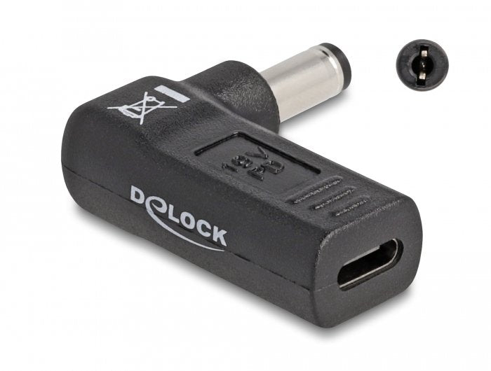 Delock Adapter Für Notebook Ladecable Usb Type-C Buchse Zu 5,5 X 2,1 Mm Stecker 90° Gewinkelt