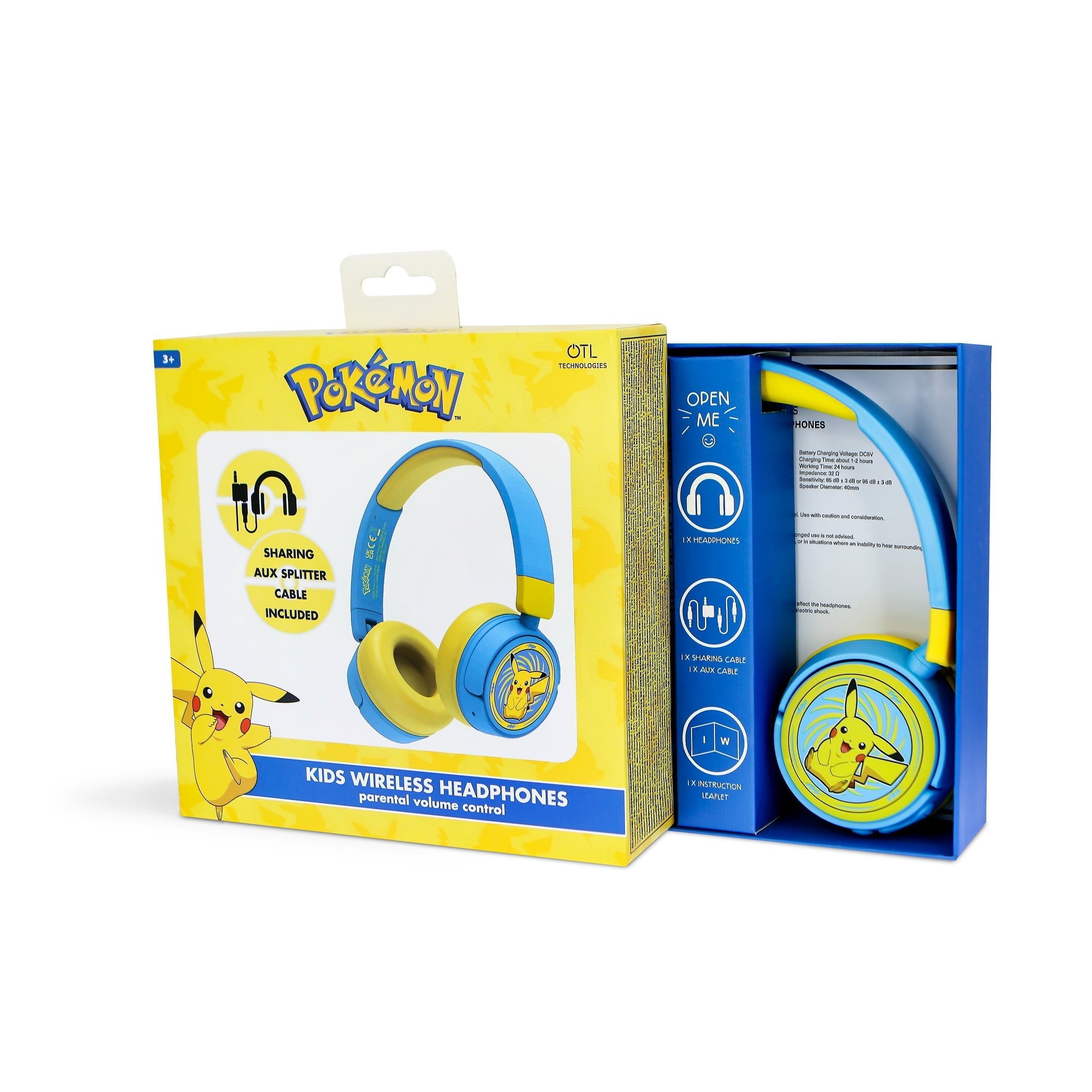 Auriculares Inalambricos Infantiles Pikachu Pokemon