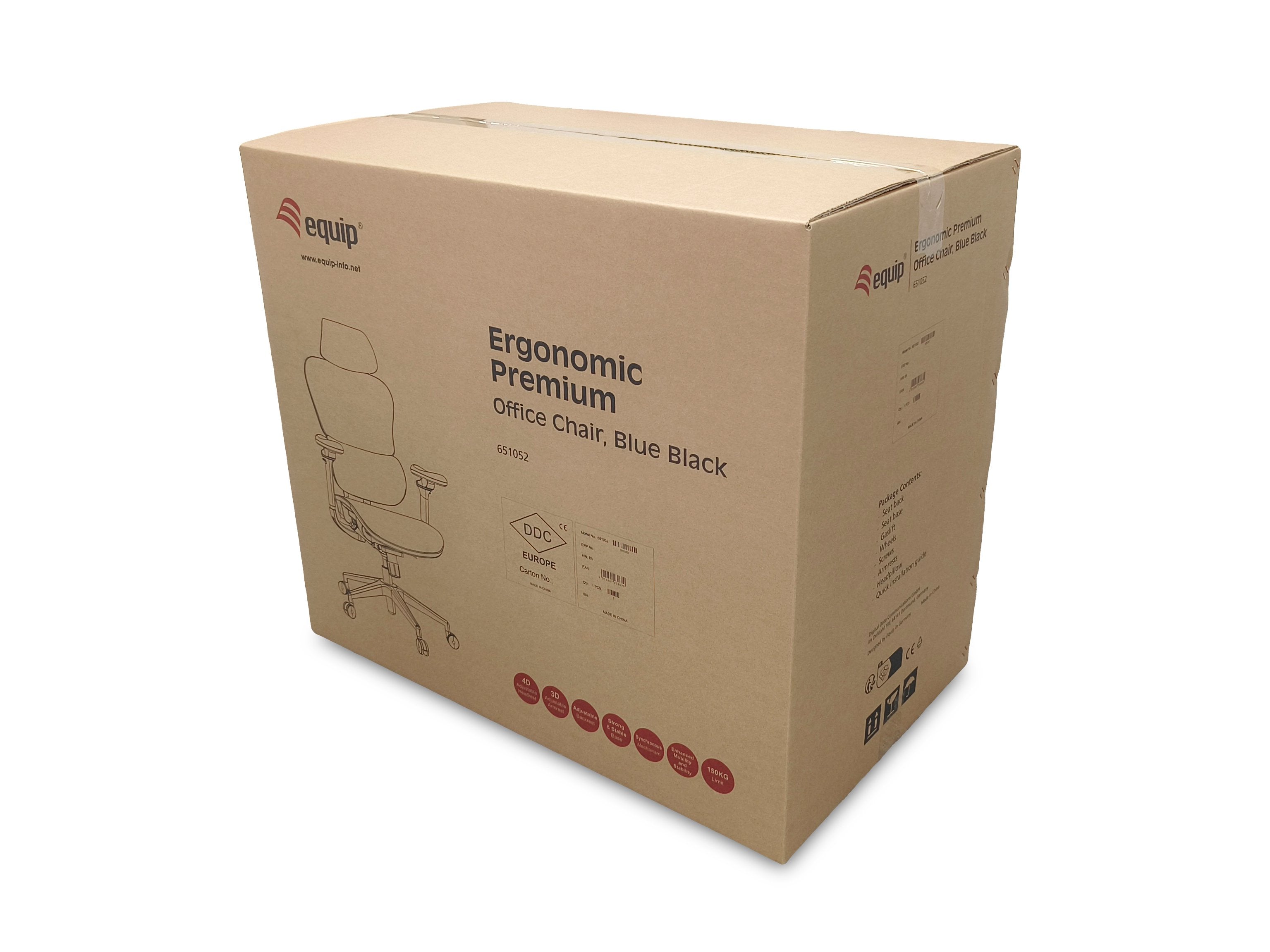 Silla De Oficina Ergonomica Equip 651050 Premium Color Negro Azulado Tapiceria Malla 5 Posiciones