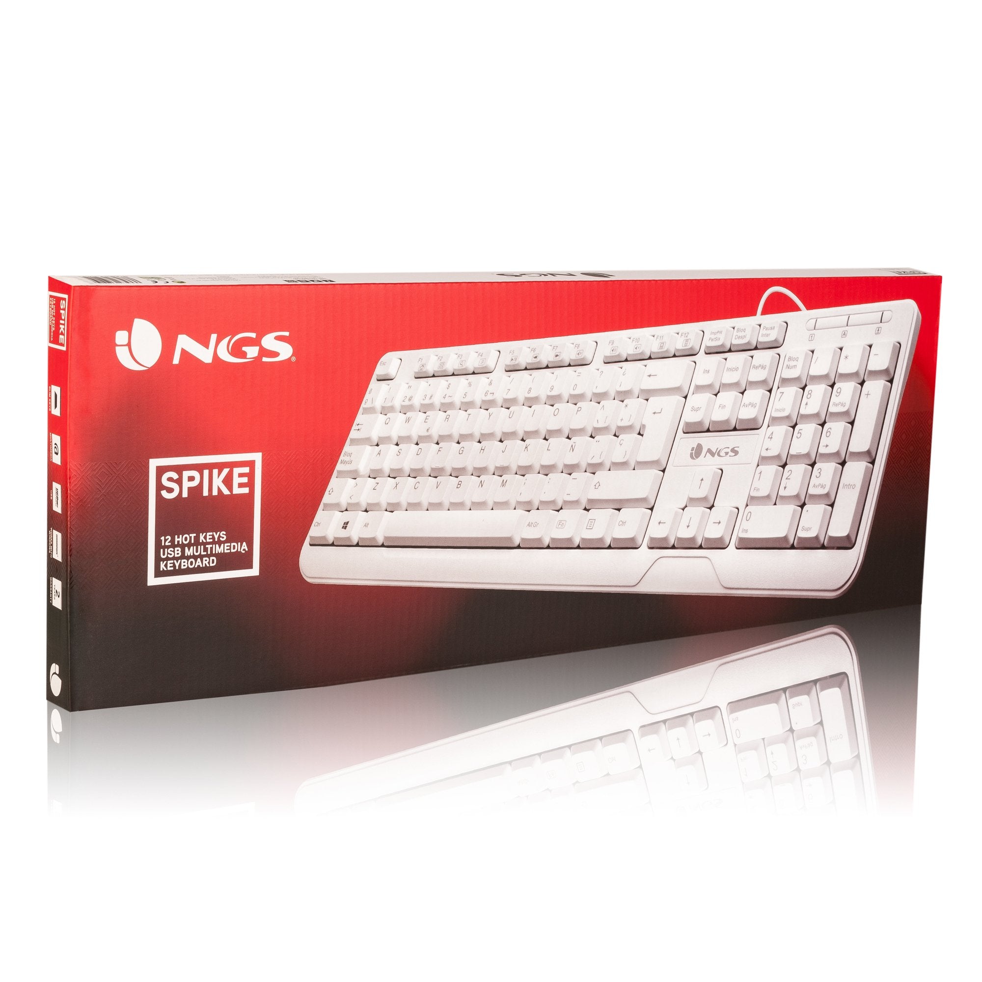 EAN 8435430612219 - NGS Spike, QWERTY, ES teclado Universal USB Blanco imagen 5