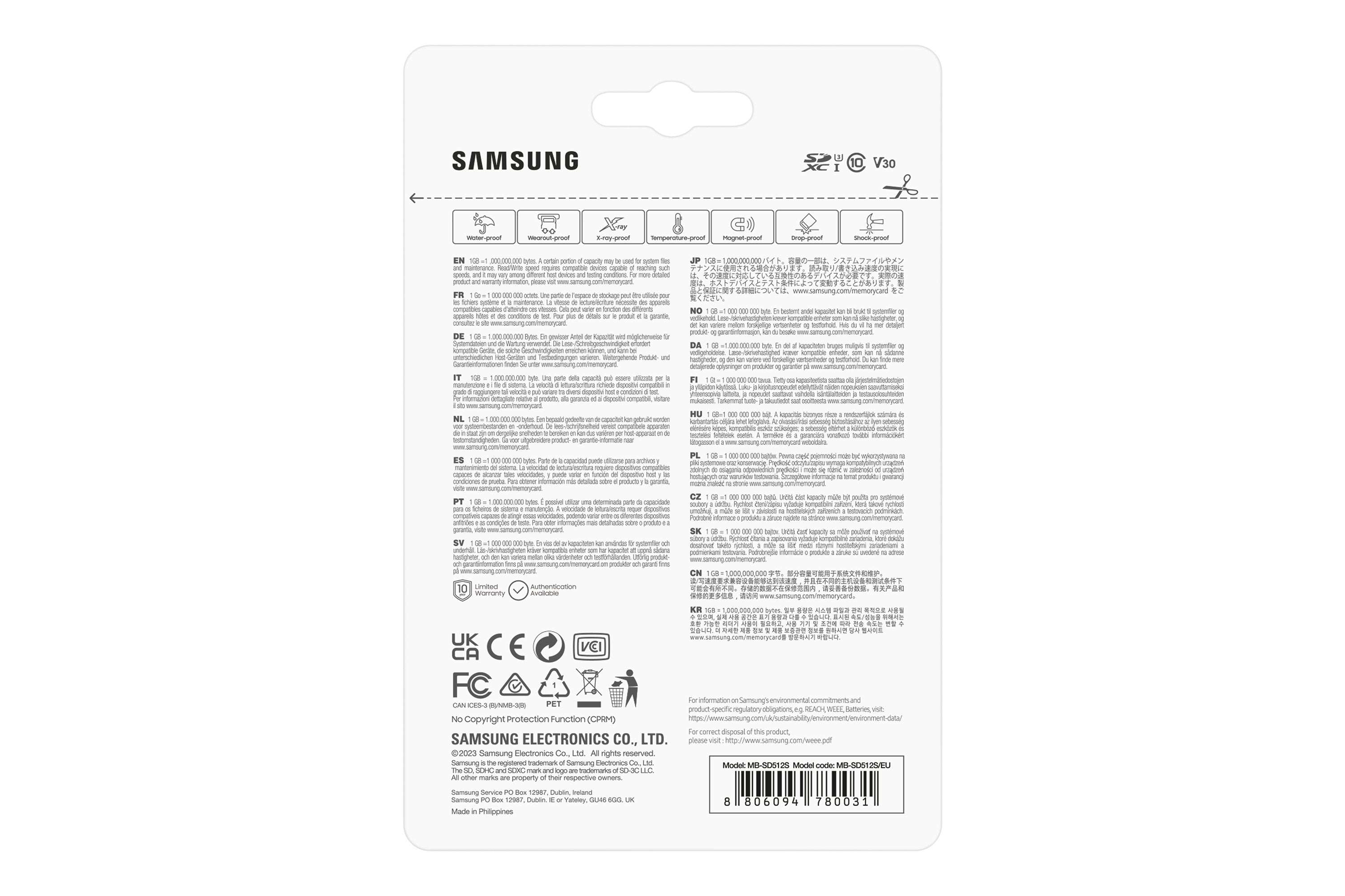 EAN 8806094780031 - Samsung MB-SD512S/EU memoria flash 512 GB SD UHS-I Clase 3 imagen 6