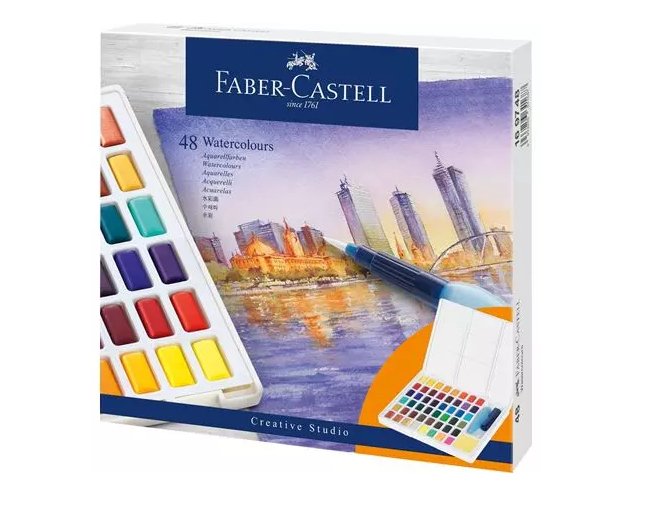 Faber Castell Estuche 48 Acuarelas Creative Studio Pastillas C/Surtidos
