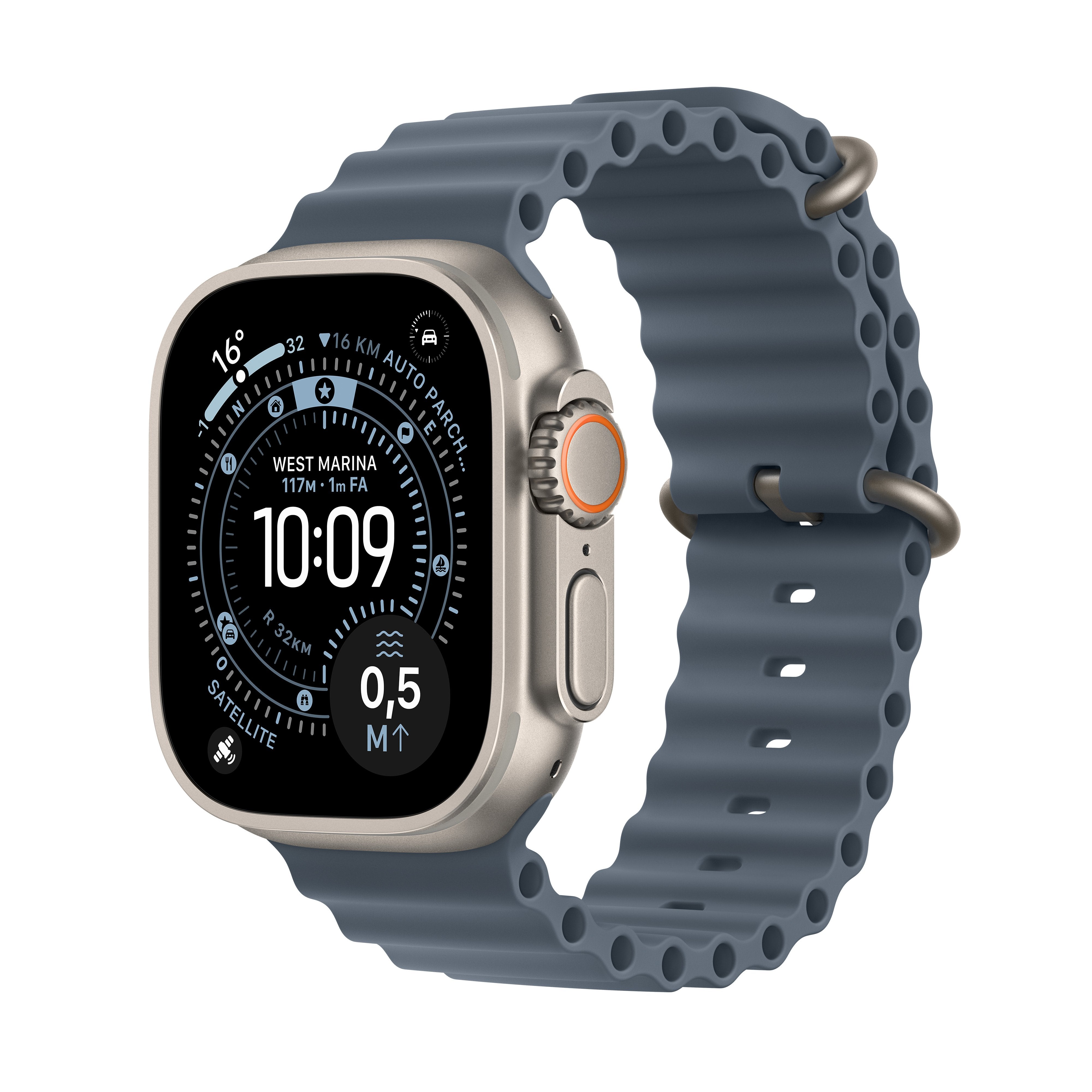 Watch Apple Watch Ultra 3 (2025) Lte 49mm Titanium Case With Ocean Band - Blue