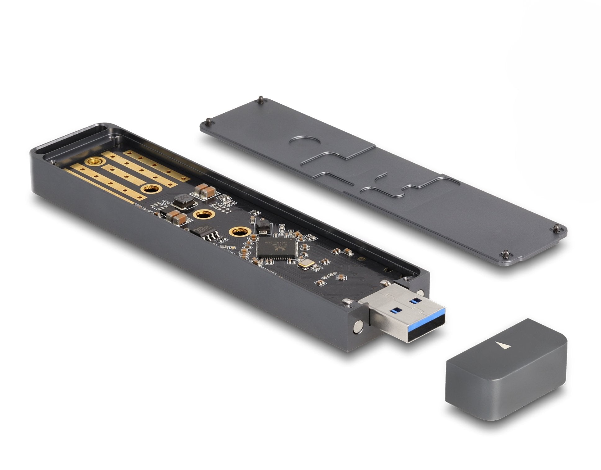 Delock 42021 Caja Externa Para Ssd M.2 Nvme Pcie O Ssd Sata Con Usb 10 Gbps Tipo-A Macho