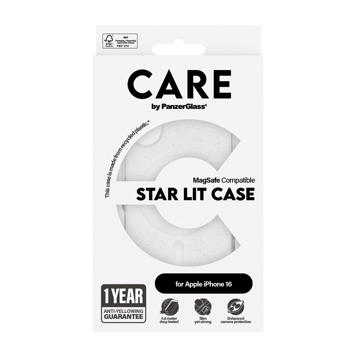 EAN 5715685004070 - PanzerGlass CARE™ by ® Urban Combat Case Star Lit w. White MagSafe iPhone 16 funda para teléfono móvil Tr imagen 3