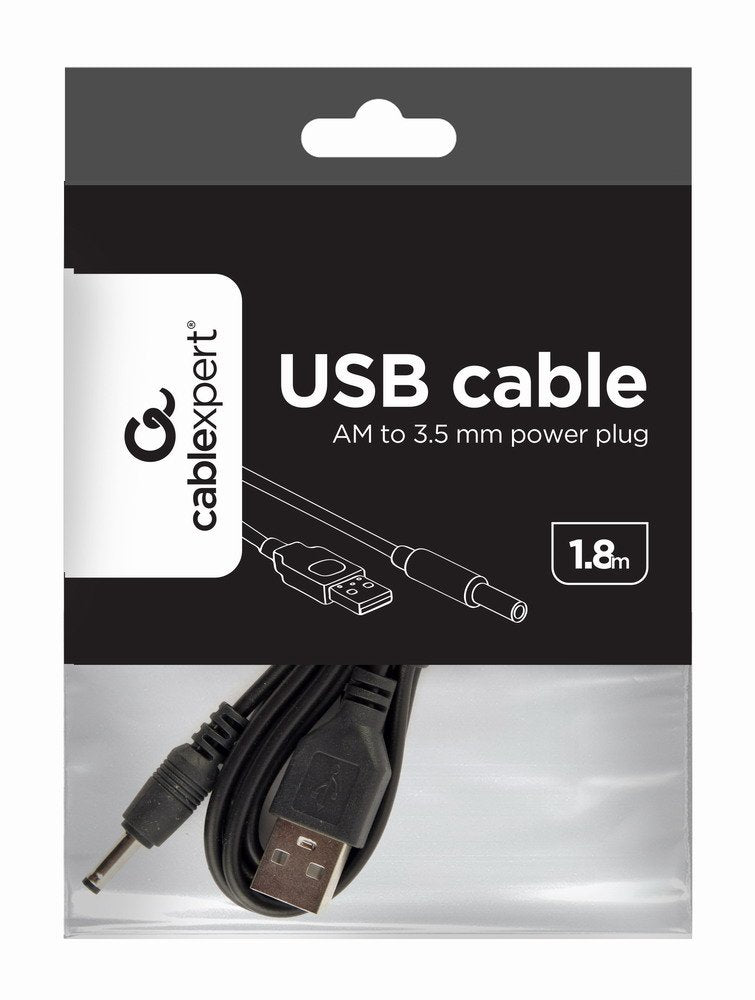 Gembird Cable Usb 2.0 A Power Plug Dc 3.5mm 1.80m Negro