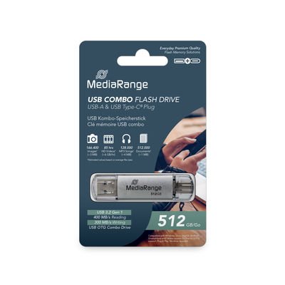 EAN 4260664879794 - MediaRange MR940-1 unidad flash USB 512 GB USB Type-A / USB Type-C 3.2 Gen 1 (3.1 Gen 1) Plata imagen 4
