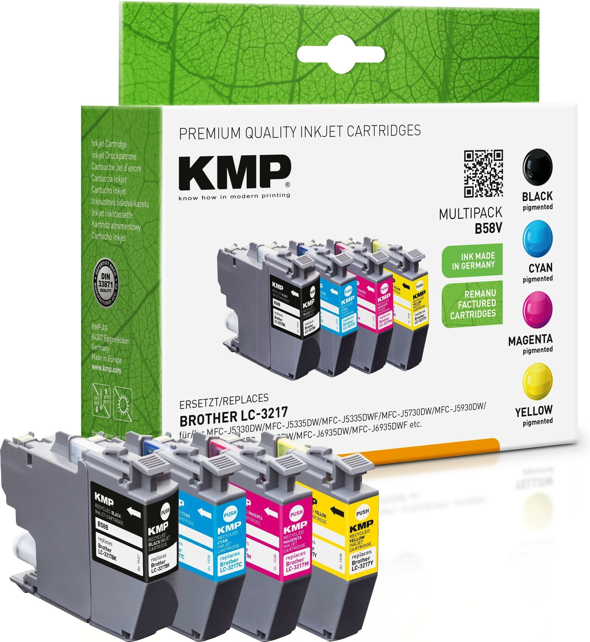 EAN 4011324370331 - KMP B58V cartucho de tinta 4 pieza(s) Compatible Negro, Cian, Magenta, Amarillo imagen 1