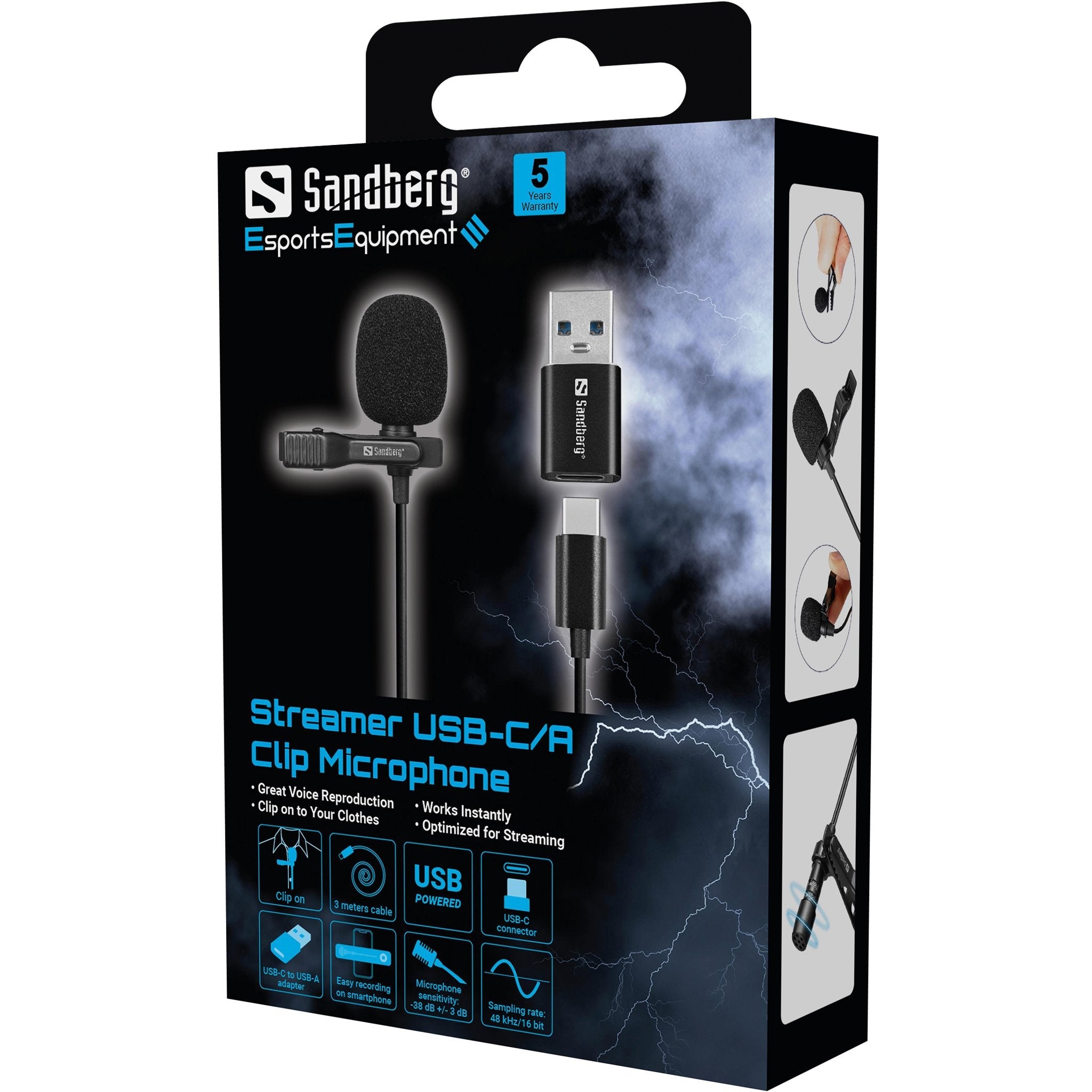 Sandberg Streamer Usb Clip Microphone