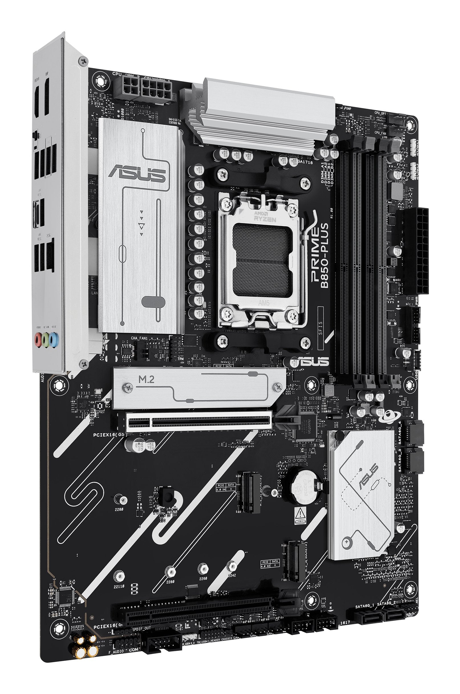 Mainboard Asus Amd B850 Sam5 Atx Memory Ddr5 Memory Slots 4 1xpci-Express 4.0 16x 1xpci-Express 5.0 16x 3xm.2 1xhdmi 1xdisplayport 2xusb 2.0 5xusb 3.2 1xusb-C 1xrj45 3xaudio Port Primeb850-Plus