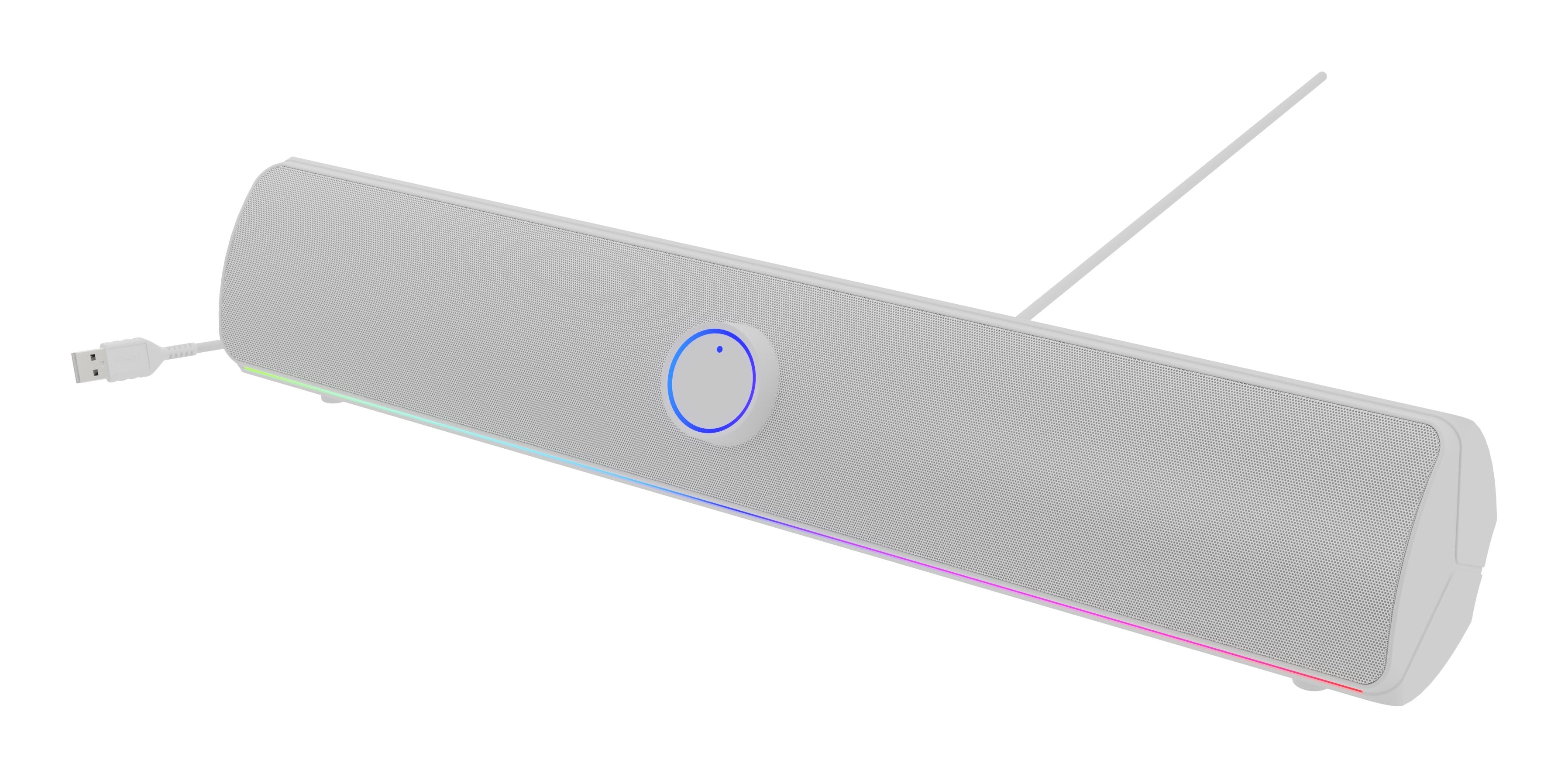 Barra De Sonido Bluetooth Genesis Helium 312bt 2.0 Rgb 10w Blanca