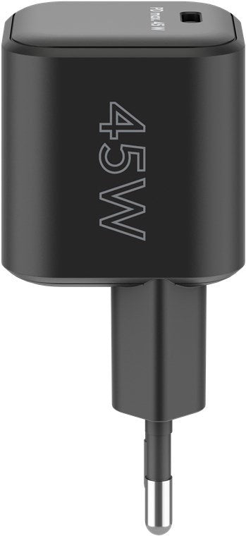 Cargador 45w Usb 1 Puert. Usb-C Negro Gan Pd Salida Lateral Tamaño Nano Goobay