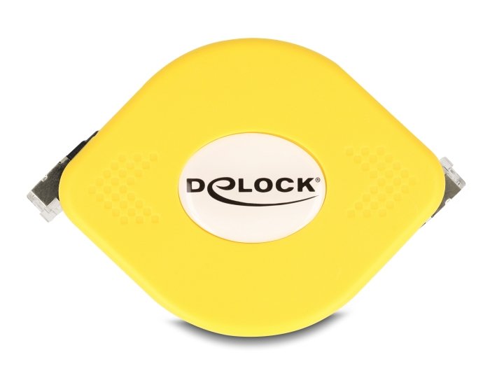 Delock 80239 Cable Retráctil Rj45 Cat.6a Stp 1,5 M, Negro / Amarillo