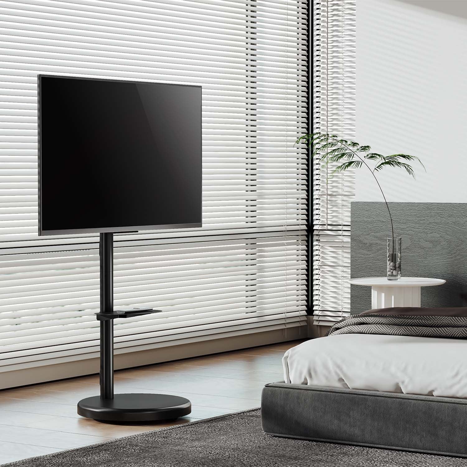 Aisens Soporte De Suelo Con Rueda, Bandeja Para Dvd Para Monitor/Tv 50kg De 37-86, Negro