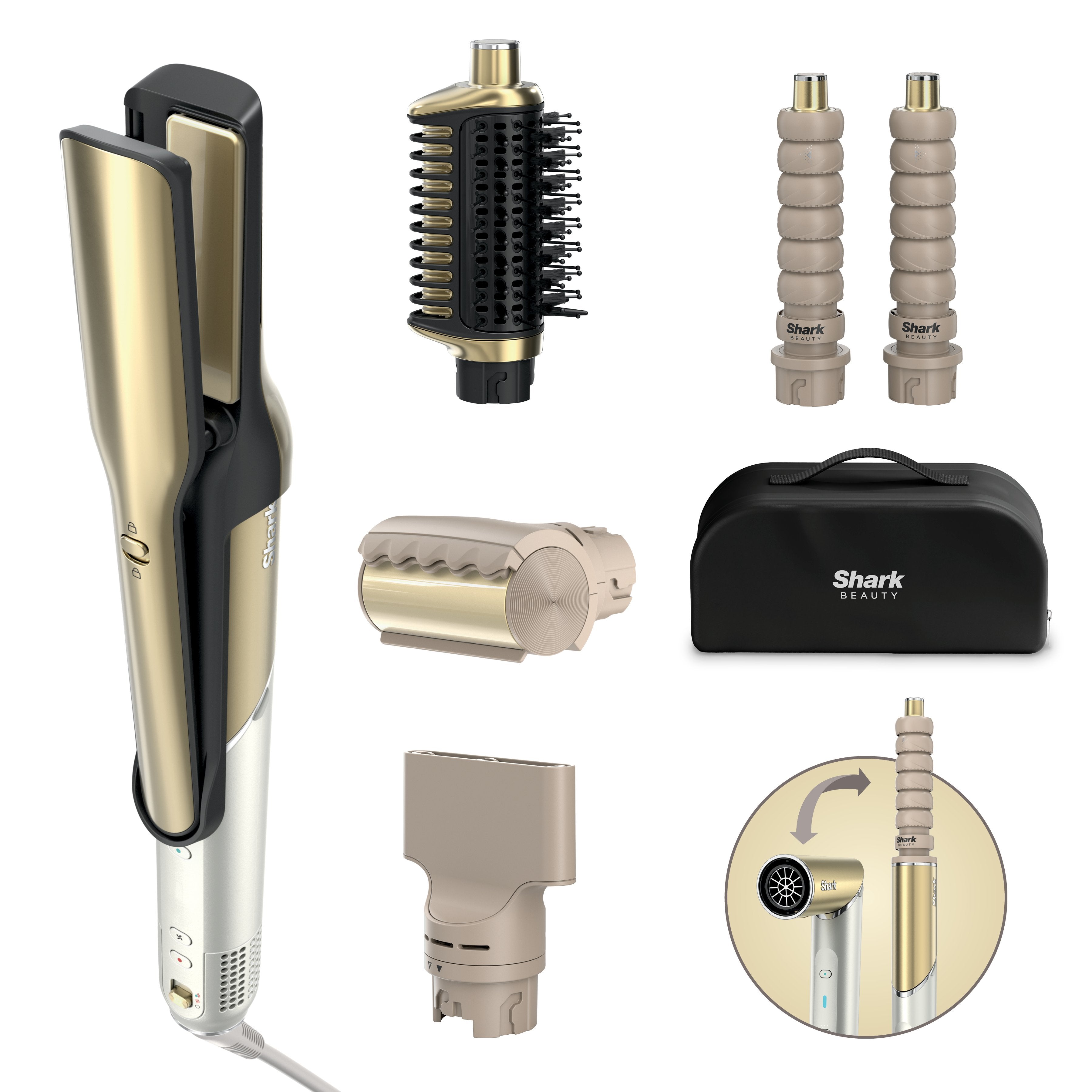 EAN 0622356360074 - Shark HD6051SEU Utensilio de peinado Herramienta de peinado con múltiples accesorios Airflow Oro 1500 W 2 imagen 1