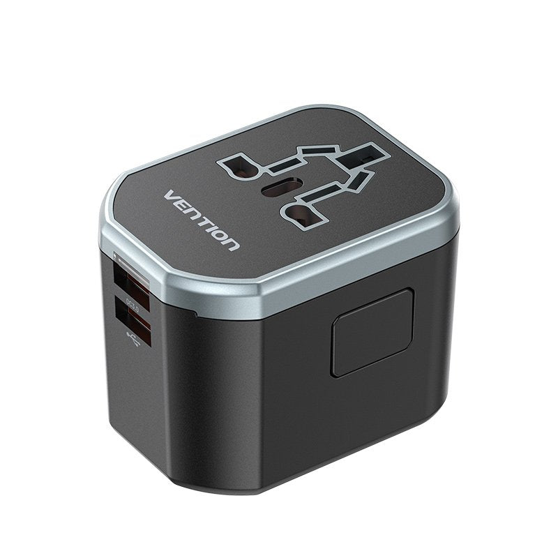 Cargador De Pared Universal Vention Fjcb0 Toma De Corriente Universal 1xusb Tipo-C 2xusb 20w