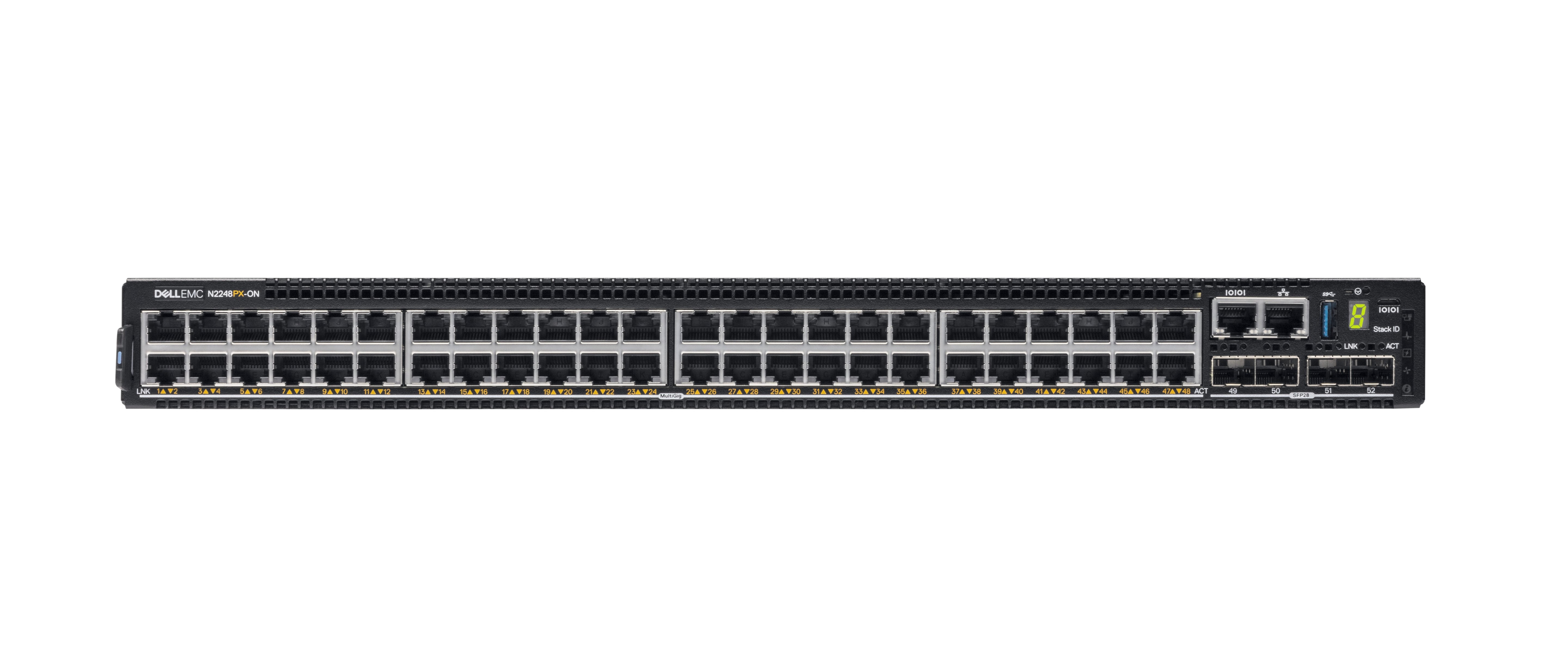 Dell Powerswitch N2248px-On 48x1,2.5g Poe 30w,60w 4x25g 2x40g Stacking 1xac Psu Io,Ps Airflow Os6