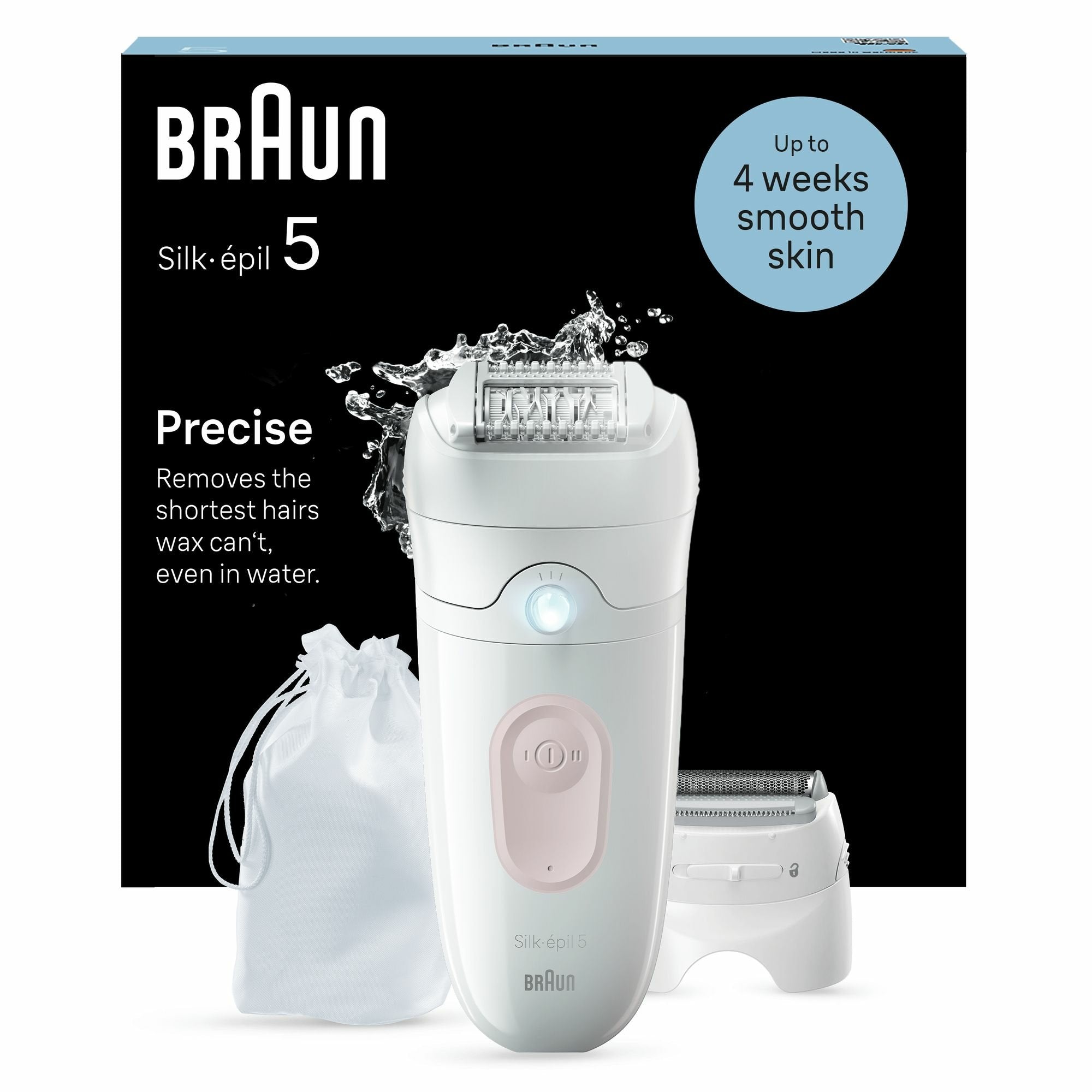 Depiladora Braun 7500435225045, Blanco/Rosa