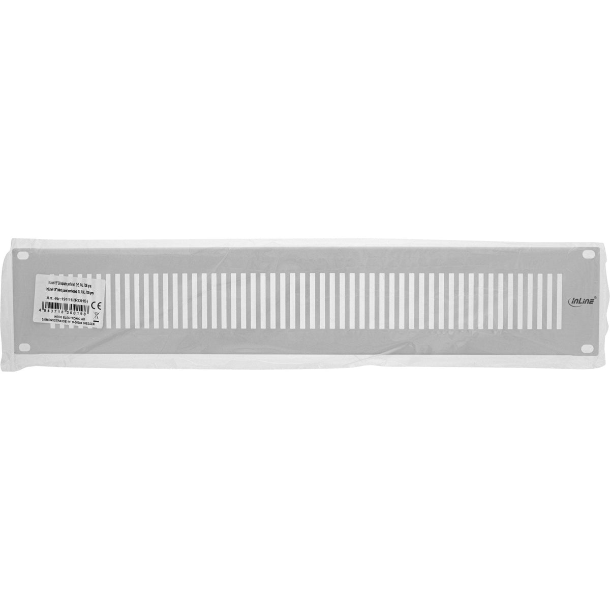 Panel Ciego Inline De 19" Perforado, 2u, Gris Ral 7035