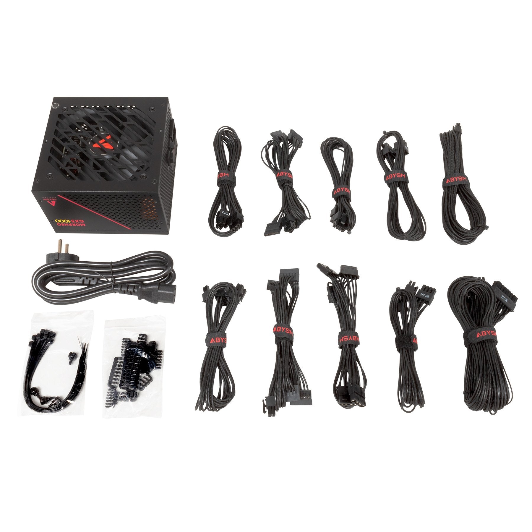 EAN 8436617920134 - ABYSM Morpheo GX5 1000W unidad de fuente de alimentación 20+4 pin ATX ATX Negro, Rojo imagen 7