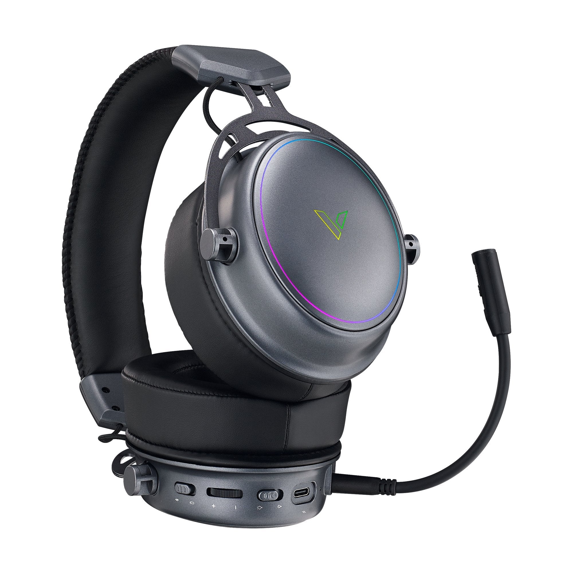 Headset Bluetooth Rapoo Vh800 Rgb Plegables 2.4ghz Bt5.2 Bateria 46h Negro