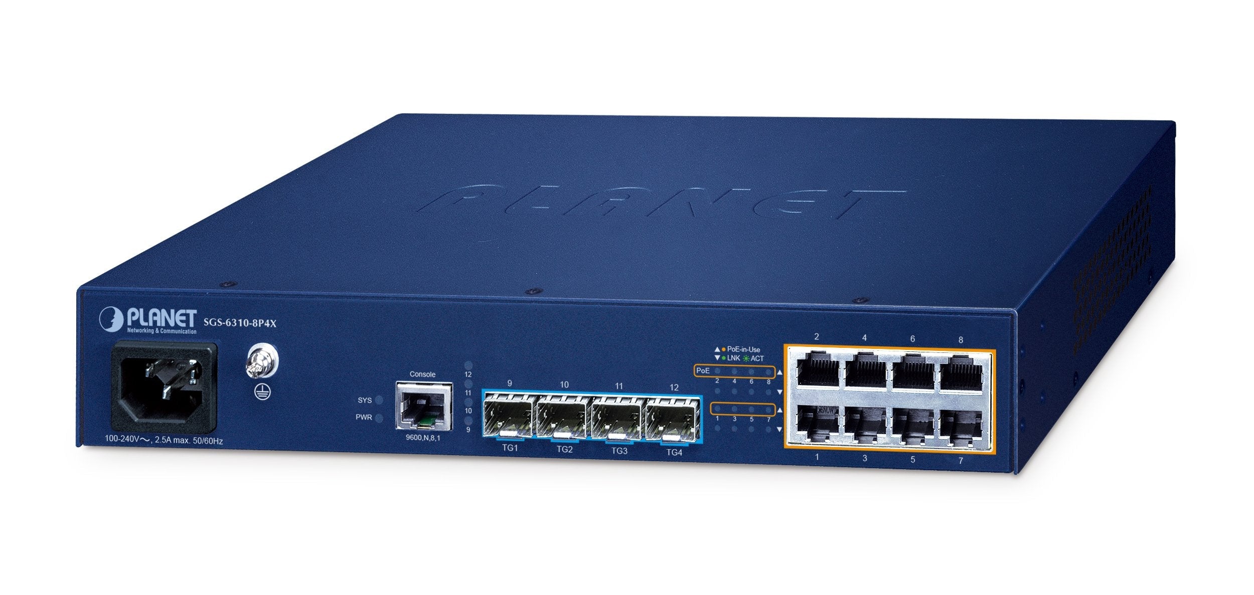 EAN 4711605288743 - PLANET SGS-6310-8P4X switch Gestionado L3 Gigabit Ethernet (10/100/1000) Energía sobre Ethernet (PoE) Azu imagen 1