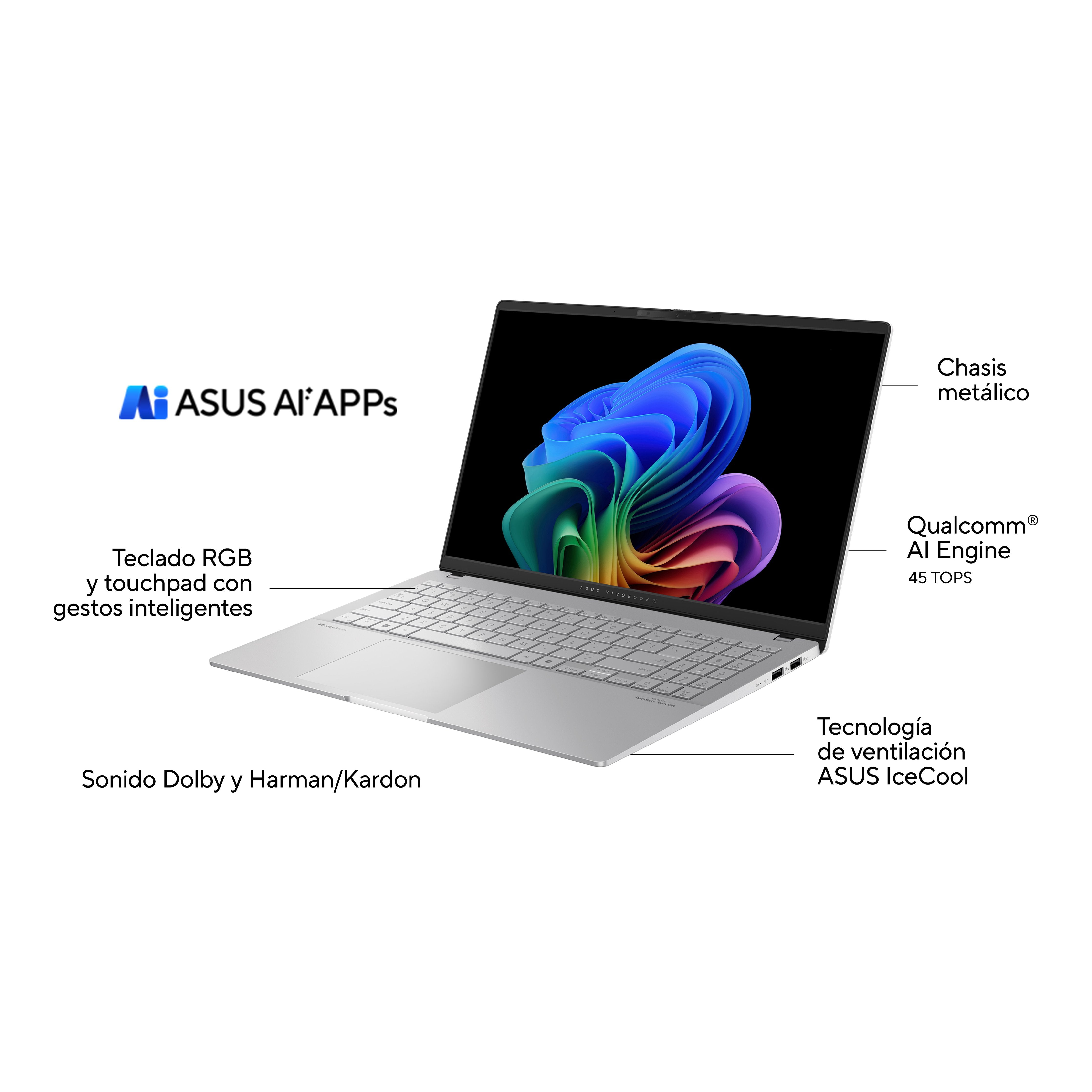 EAN 4711387609170 - ASUS Vivobook S15 OLED S5507QA-MA006W 39,6 cm (15.6") 3K LPDDR5x-SDRAM Wi-Fi 7 (802.11be) Windows 11 Home imagen 3
