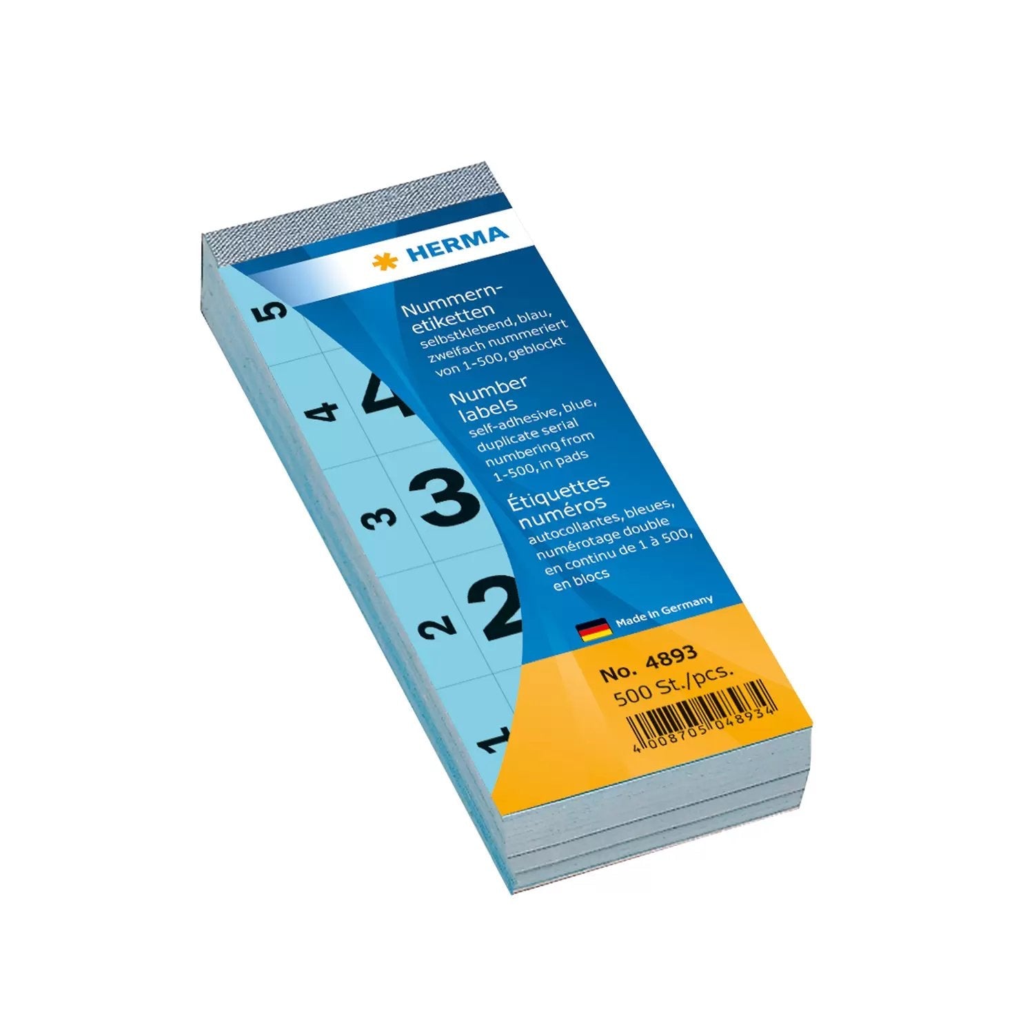 EAN 4008705048934 - HERMA 4893 etiqueta autoadhesiva Rectángulo Azul 500 pieza(s) imagen 1