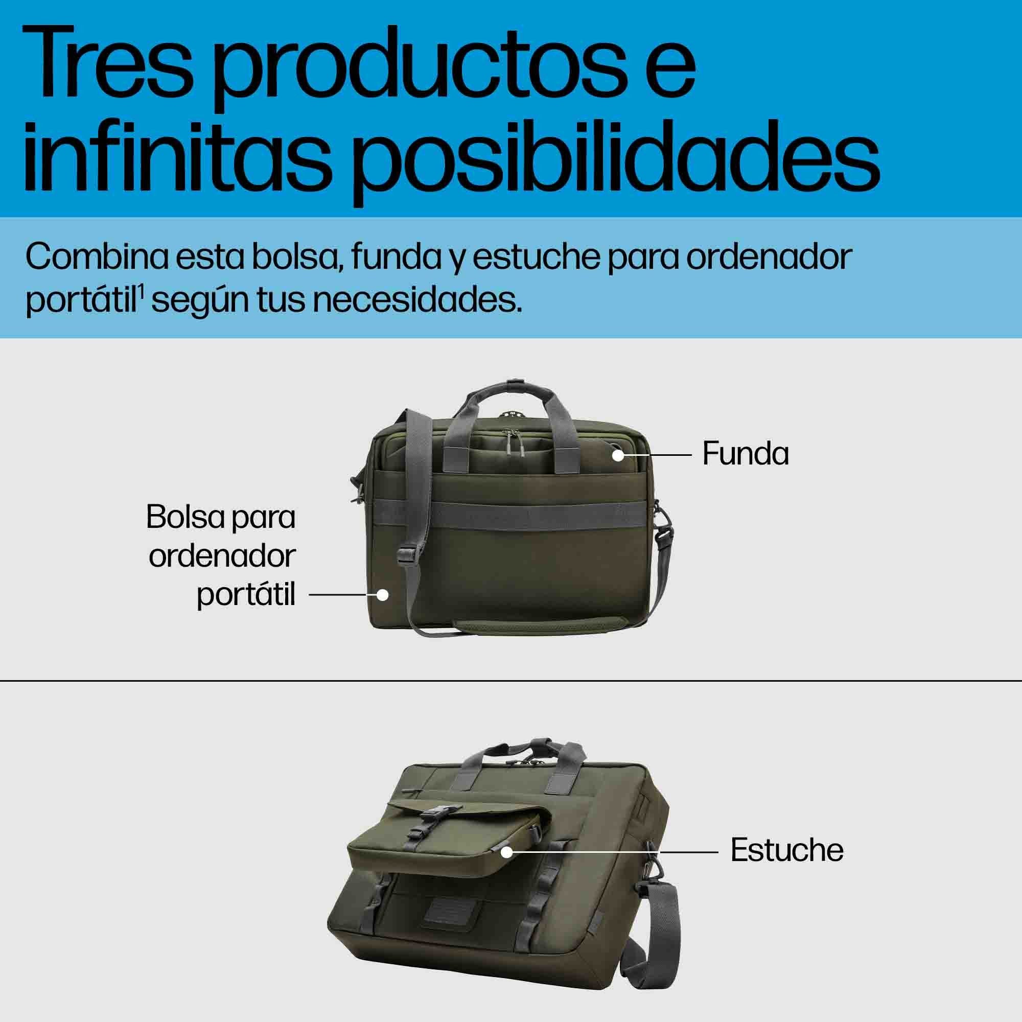 EAN 0197961660296 - HP 15.6 Modular Laptop Bag 39,6 cm (15.6") Bandolera Verde, Gris imagen 7