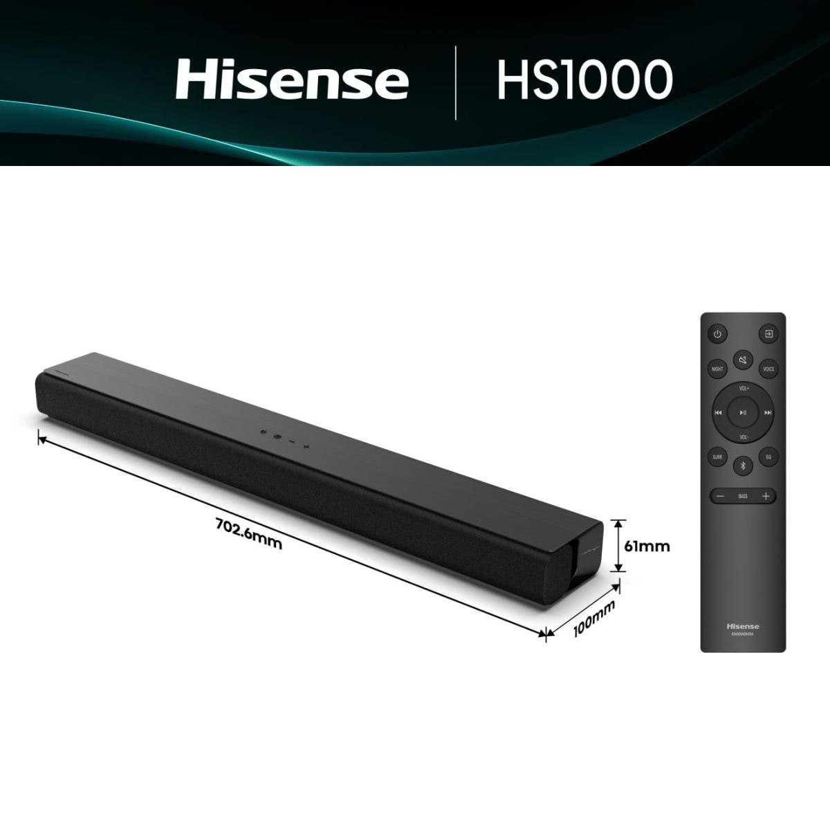 EAN 6942351422640 - Hisense HS1000 Negro 2.0 canales 120 W imagen 2