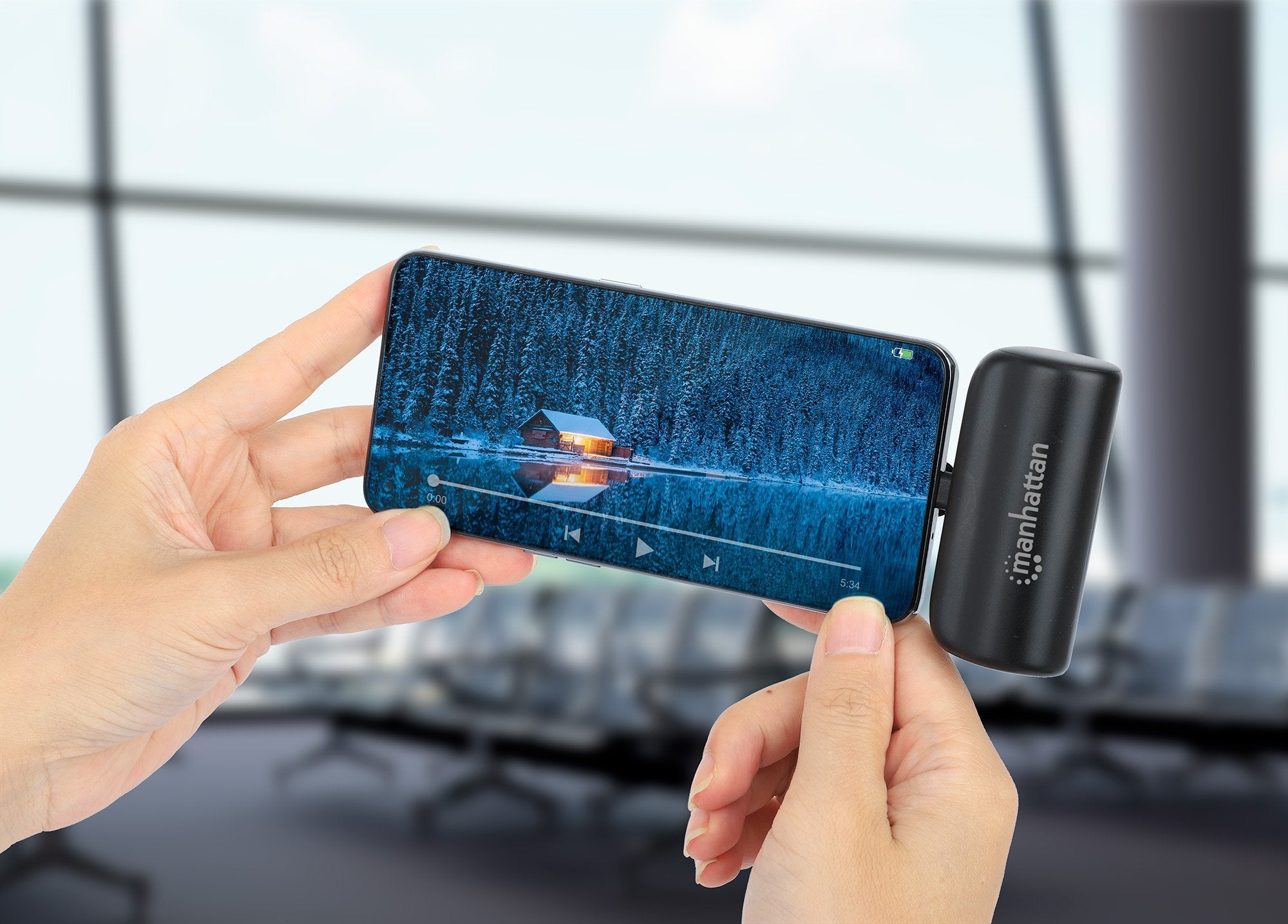 Manhattan Powerbank 5000 Mah Usb Typ-C Mecker 20w Negro